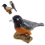 Szkatułka metalowa  Ptaszek z kryształkami        