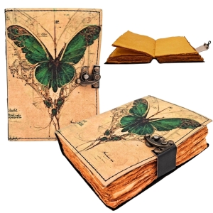 Notes skórzany retro - Motyl